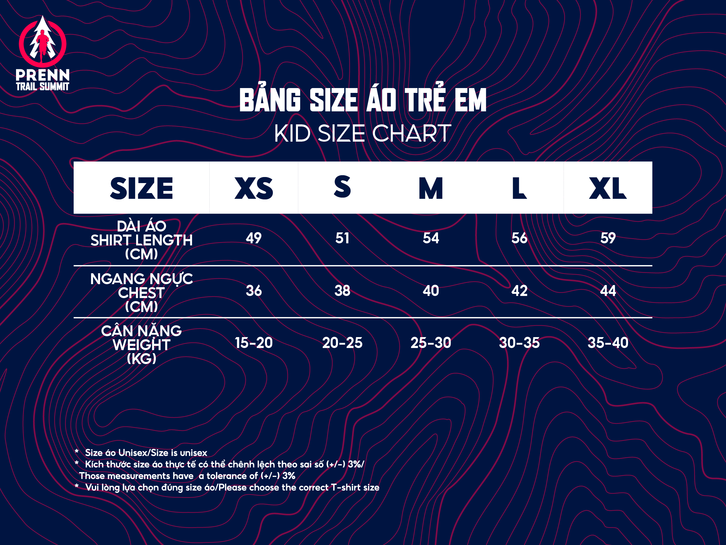 Size chart